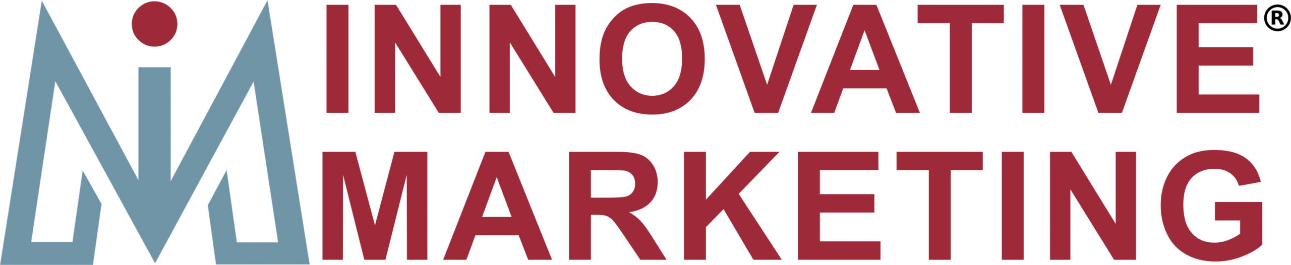 Innovative Marketing SA logo featuring a slate blue IM emblem and bold maroon typography